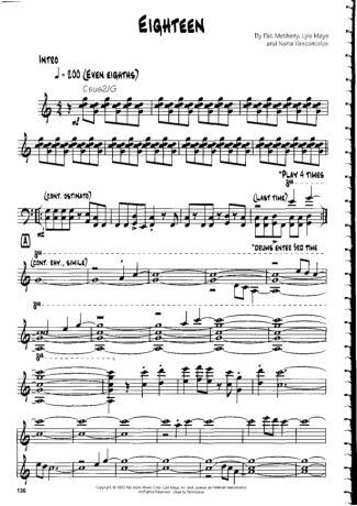 Pat Metheny Eighteen score for Guitar