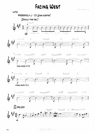 Pat Metheny Facing West score for Guitar