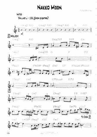 Pat Metheny Naked Moon score for Guitar