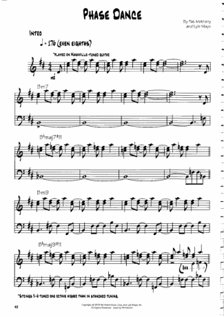 Pat Metheny Phase Dance score for Guitar
