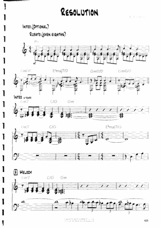 Pat Metheny Resolution score for Guitar