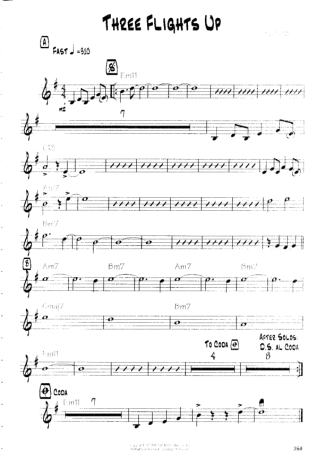 Pat Metheny Three Flights Up score for Guitar