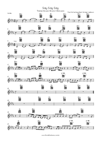 Paul McCartney Say Say Say (feat. Michael Jackson) score for Acoustic Guitar