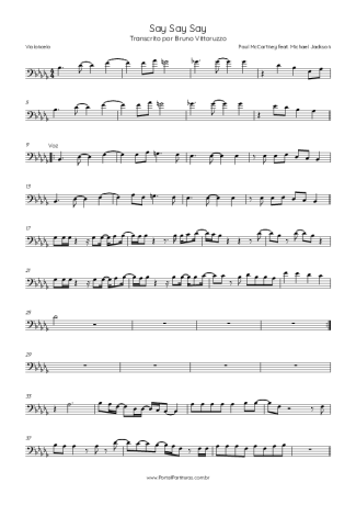 Paul McCartney Say Say Say (feat. Michael Jackson) score for Cello