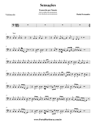Paula Fernandes Sensações score for Cello