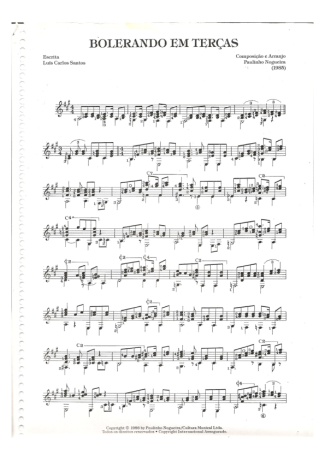 Paulinho Nogueira Bolerando Em Terças score for Acoustic Guitar