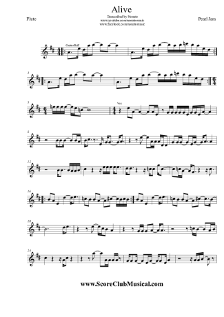 Pearl Jam  score for Flute