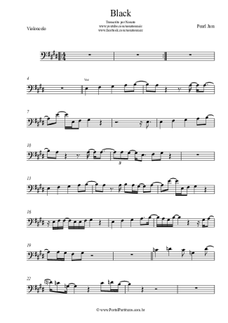 Pearl Jam Black score for Cello