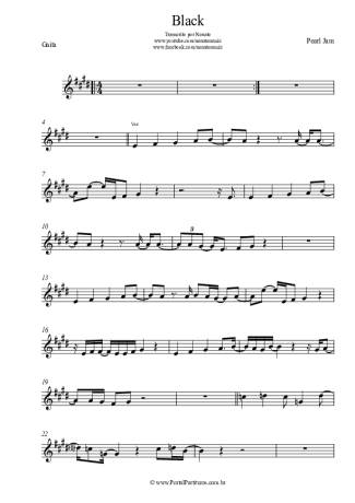 Pearl Jam Black score for Harmonica
