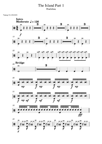 Pendulum The Island Part 1 score for Drums