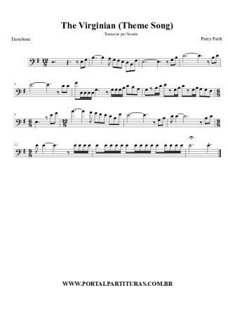 Percy Faith O Homem de Virgínia (The Virginian Theme Song) score for Trombone