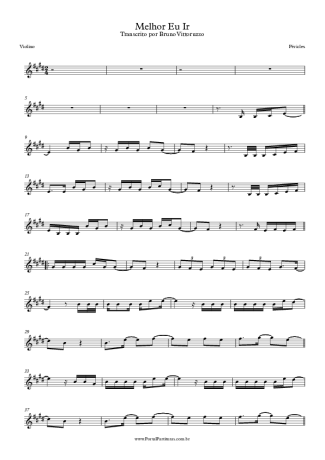 Péricles Melhor Eu Ir score for Violin