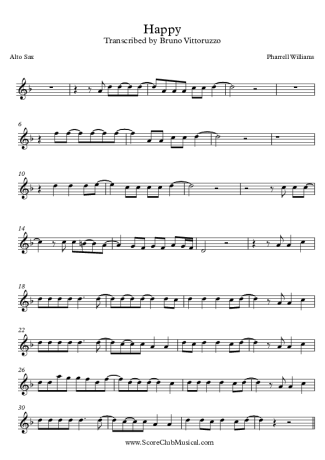 Pharrell Williams Happy score for Alto Saxophone