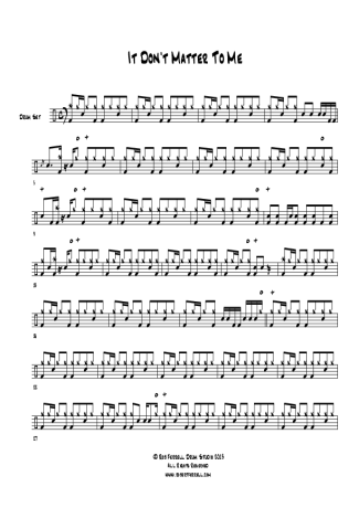 Phil Collins It Don’t Matter To Me score for Drums