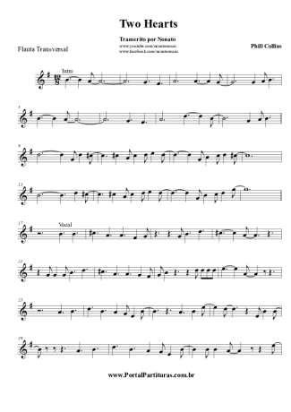 Phil Collins Two Hearts score for Flute