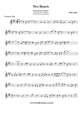 Phil Collins Two Hearts score for Trumpet