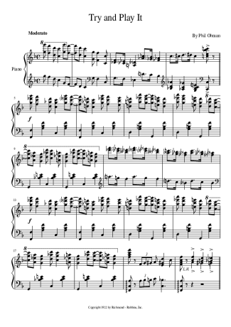 Phil Ohman Try and Play It score for Piano