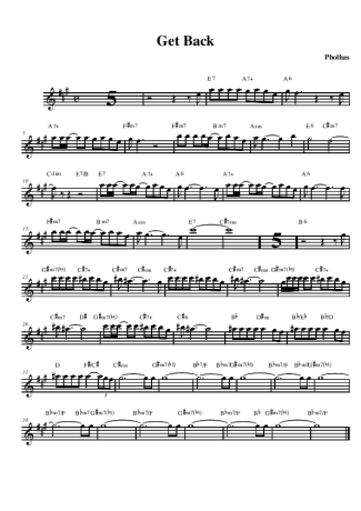 Pholhas Get Back score for Alto Saxophone