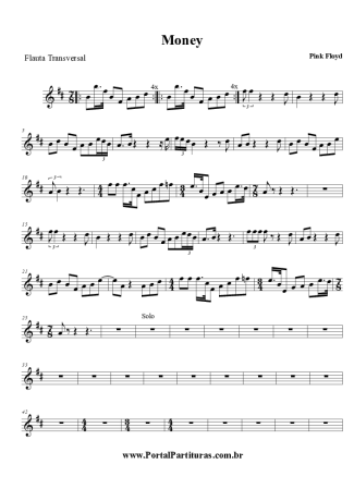 Pink Floyd Money score for Flute