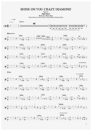 Pink Floyd Shine On You Crazy Diamond (Part II) score for Drums
