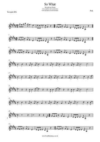 Pink So What score for Trumpet