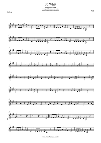 Pink So What score for Violin