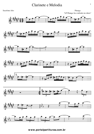 Pitanguinha Clarinete e Melodia score for Alto Saxophone