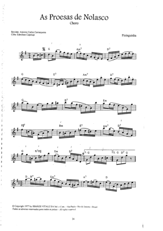 Pixinguinha As Proesas De Nolasco score for Flute