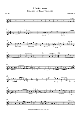 Pixinguinha Carinhoso score for Violin