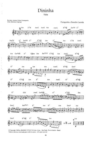 Pixinguinha Dininha score for Clarinet (C)