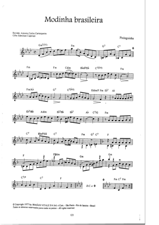 Pixinguinha Modinha Brasileira score for Flute