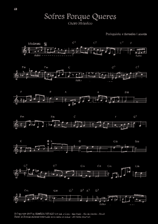 Pixinguinha Sofres Porque Queres score for Keyboard