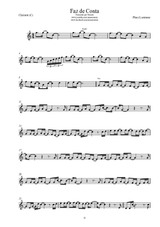 Placa Luminosa Faz De Conta score for Clarinet (C)