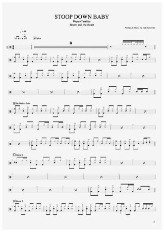 Popa Chubby Stoop Down Baby score for Drums