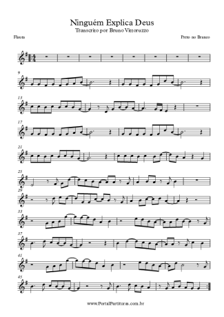 Preto no Branco Ninguém Explica Deus score for Flute