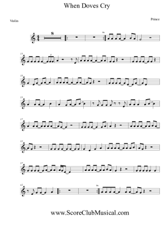 Prince When Doves Cry score for Violin