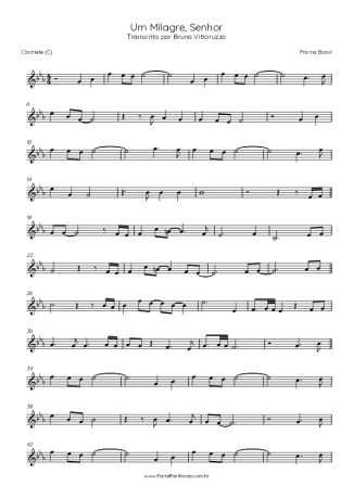 Prisma Brasil Um Milagre Senhor score for Clarinet (C)