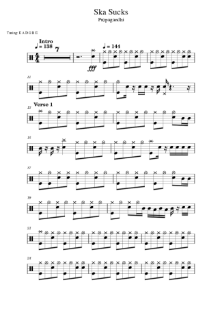 Propagandhi Ska Sucks score for Drums