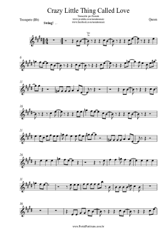 Queen Crazy Little Thing Called Love score for Trumpet