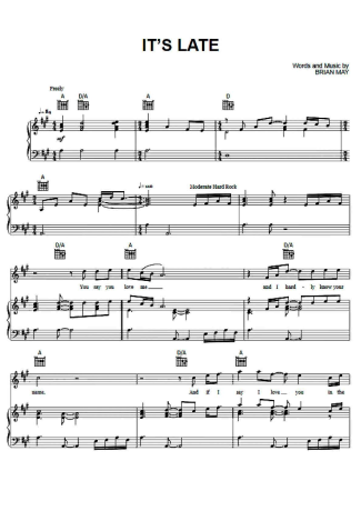 Queen It´s Late score for Piano
