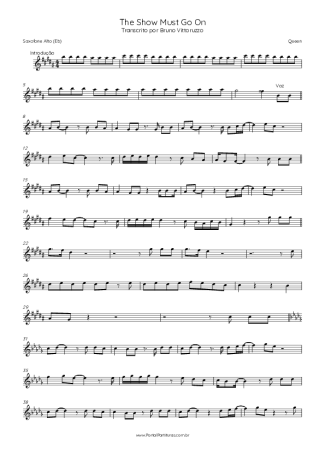 Queen  score for Alto Saxophone