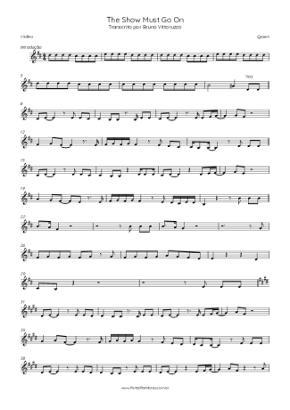 Queen The Show Must Go On score for Violin