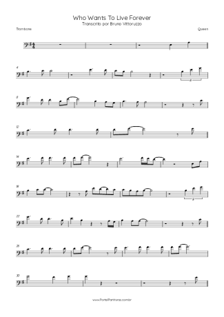 Queen Who Wants To Live Forever score for Trombone