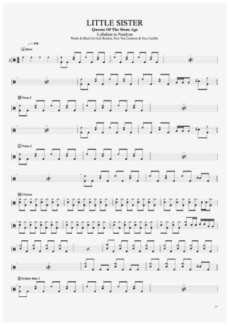 Queens Of The Stone Age Little Sister score for Drums