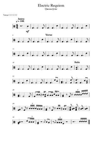 Queensrÿche Electric Requiem score for Drums