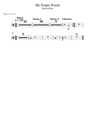 Queensrÿche My Empty Room score for Drums