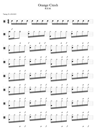 R.E.M. Orange Crush score for Drums