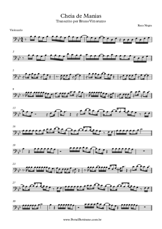 Raça Negra Cheia De Manias score for Cello