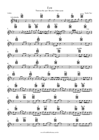 Radio Taxi Eva score for Acoustic Guitar