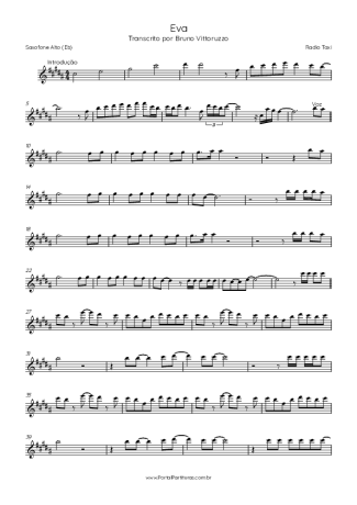Radio Taxi Eva score for Alto Saxophone